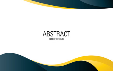 Wall Mural - professional abstract background template design. wave dark blue and yellow colors.