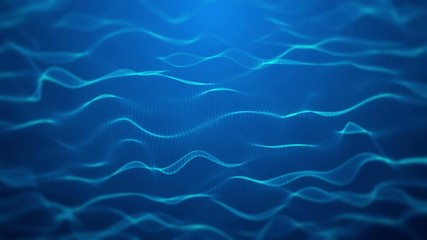 Wall Mural - vector blue mesh waves. animated intro abstract background network loop.