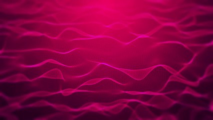 Wall Mural - vector red mesh waves. animated intro abstract background network loop.