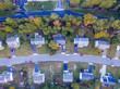 Aerial View of a Cookie Cutter Neighborhood in the Fall