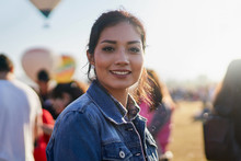 Young Attractive Woman At Balloon Festival