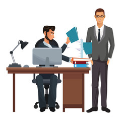 Wall Mural - Executive business coworkers isolated