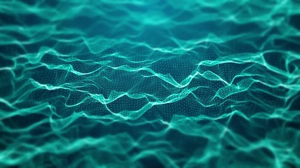 Wall Mural - nanotechnology mesh waves structure. technology abstract background video animation loop.