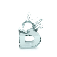 Letter B splash. Liquid splash alphabet letters. Water alphabet