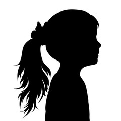 Poster - Vector silhouette of face of girl in profile.