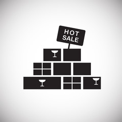 Wall Mural - Hot sale plate at sale lots on white background icon