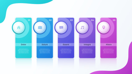 Modern vector infographic design with five options