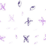Fototapeta Koty - Dark Purple, Pink vector seamless abstract backdrop with leaves.