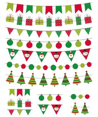 Wall Mural - Christmas decoration vector set. Used pattern brushes included