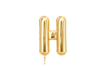 Gold Foil Alphabet, Letters H Isolated On White Background. 3d Rendering