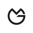 letters mg circle geometric logo vector