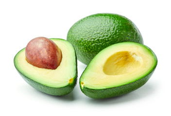 Wall Mural - cut avocado isolated on white background