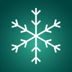 Wall Mural - Snowflake on blue background. Vector icon.