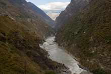 Tiger Leaping Gorge, A Scenic Canyon On The Jinsha River, A Primary Tributary Of The Upper Yangtze River In China. It's One Of The Deepest And Most Spectacular River Canyons In The World.
