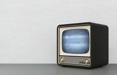 Wall Mural - Vintage TV receiver on white background 3d rendering