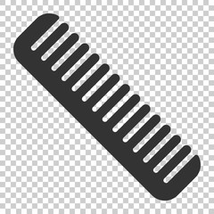 Hair brush icon in flat style. Comb accessory vector illustration on isolated background. Hairbrush business concept.