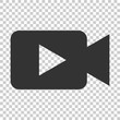 © Lysenko.A - Video camera icon in flat style. Movie play vector illustration on isolated background. Video streaming business concept.