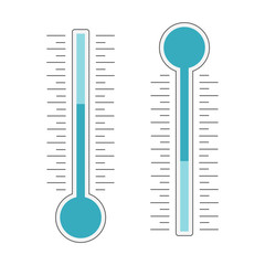 Wall Mural - Meteorology thermometers heat and cold vector. Thermometer icon hot and cold. Weather thermometer vector