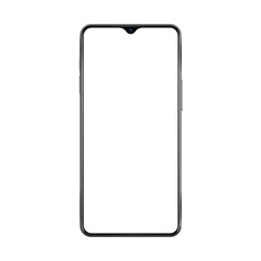 Wall Mural - new version of black thin frame smartphone with small face camera and blank white screen. realistic 
