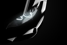 Close Up On Headlight Of A Generic And Brandless Modern Black Car