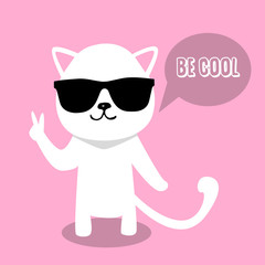 Vector illustration with cool cat