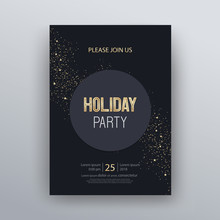 Vector Illustration Design For Holiday Party And Happy New Year Party Invitation Flyer And Greeting Card Template	