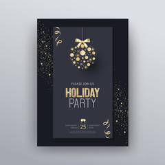 vector illustration design for holiday party and happy new year party invitation flyer and greeting 