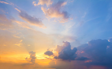Wall Mural - fiery orange sunset sky. beautiful sky.