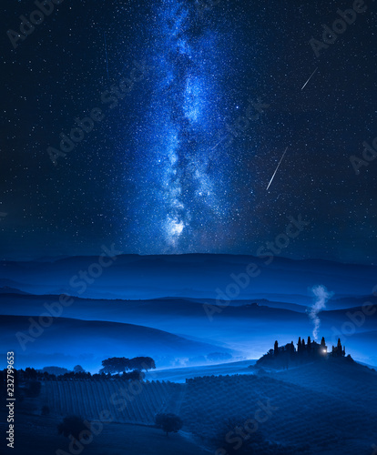 Milky way over the valley w...
