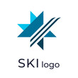 Ski race Logo Isolated Vector. Udmurt Republic. Winter Sport Emblem.