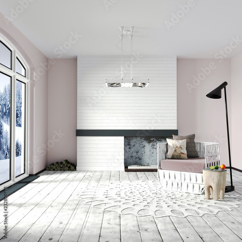 Beautiful Scandinavian Interior Design White Brick Accent