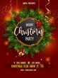 Merry Christmas party invitation poster with main information