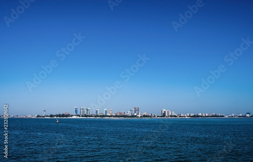 Fotografie, Obraz Amazing view of the ocean and the city of Dar es Salaam from the ferry on a sunn