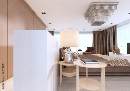 Luxurious Modern Master Bedroom In Light Colors In Pastel