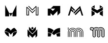 Set Of Letter M Logo. Icon Design. Template Elements - Collection Of Vector Sign