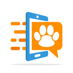 Wall Mural - Vector illustration icon with pet information access service concept with mobile application