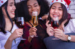 © suthicha - Christmas party with champagne glasses on new year party.