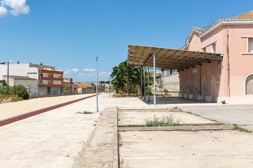 abandoned train station of manuel-enova town, province of valencia, spain