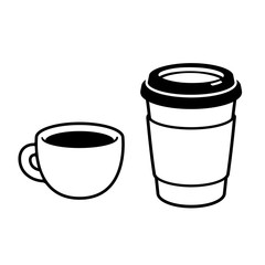 Sticker - Two coffee cups drawing
