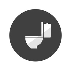 Toilet Bowl icon flat. Simple black pictogram on gray background. Vector illustration symbol