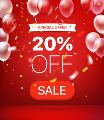 Aufkleber - Special offer concept. 20 percent off. Vector illustration