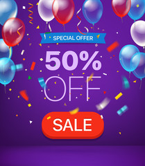 Aufkleber - Special offer concept. 50 percent off. Vector illustration