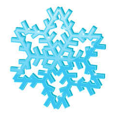 Poster - Blue snowflake. 3d symbol