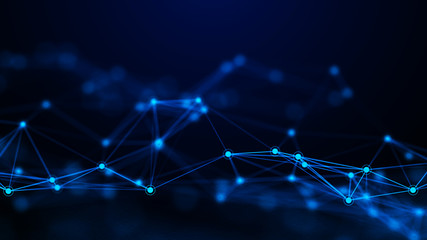 Aufkleber - Network connection dots and lines. Technology background. Plexus. Big data background. 3d rendering.