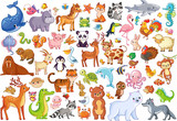 Fototapeta Fototapety na ścianę do pokoju dziecięcego - Vector set of animals. Home favorites. Mammals.