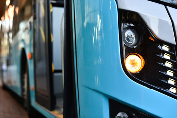 Wall Mural - headlight of public city bus