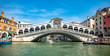 Italy beauty, famous Rialto bridge on Grand canal street in Venice, Venezia