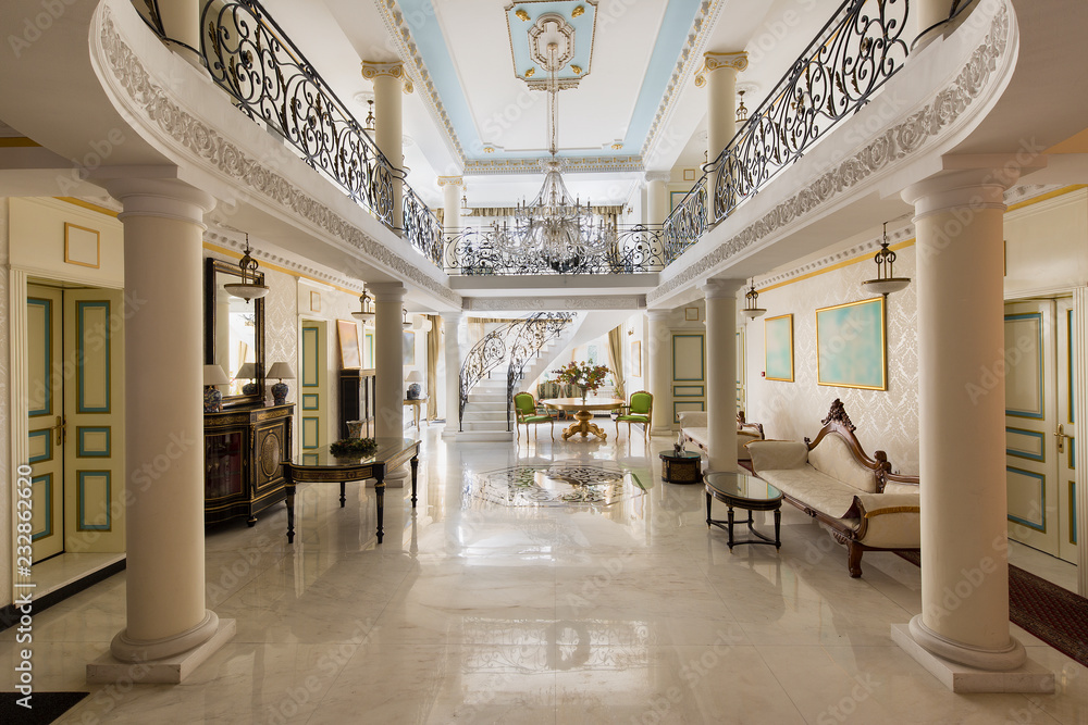 luxury lobby interior - obrazy, fototapety, plakaty 