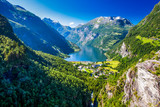 Fototapeta Góry - View of Geirangerfjord in Norway, Europe.