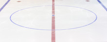 Fragment Of Ice Hockey Rink With A Central Circle. Concept, Hockey